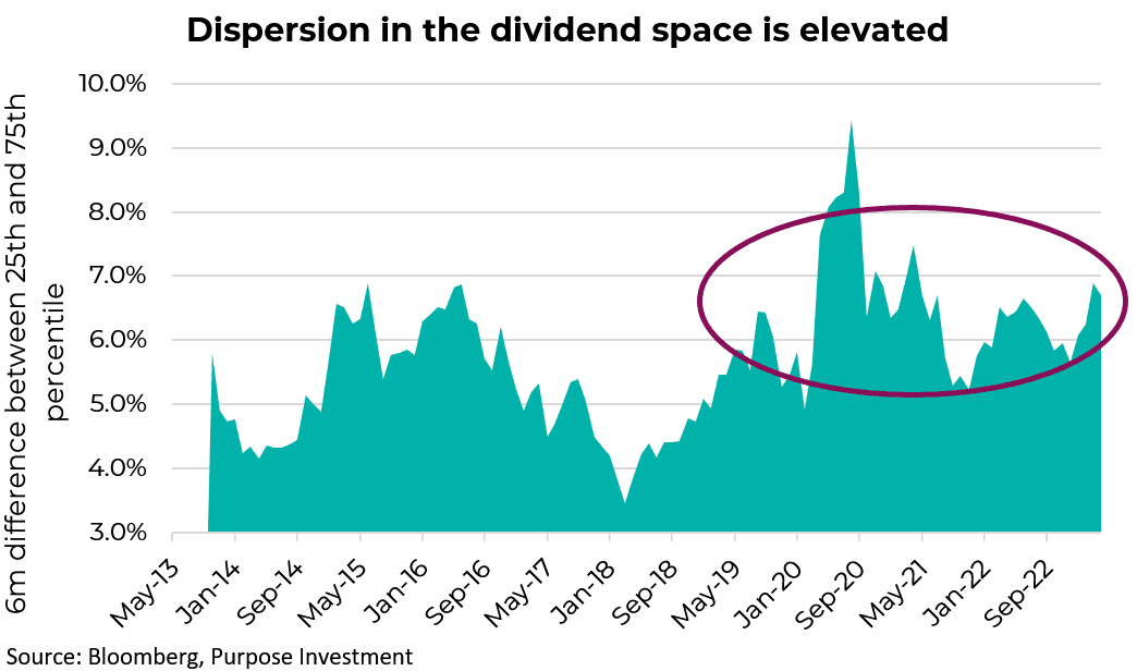 Dispersion in the dividend space is elevated